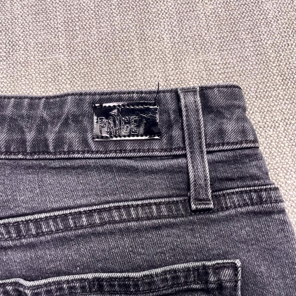 Paige Hoxton Straight Ankle Jeans Women 28 Black Denim Cotton Stretch Frayed Hem - Picture 12 of 12